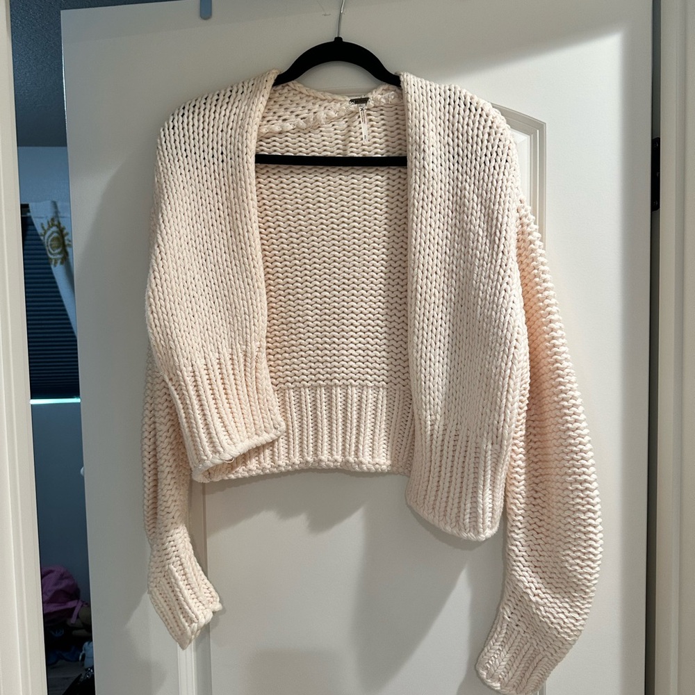 Free people cream thick knit sweater